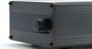 LDR3.V2 passive preamp - black anodized front - side view
