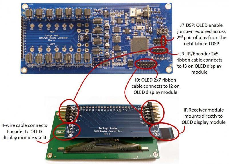 V25 controller & OLED display connections