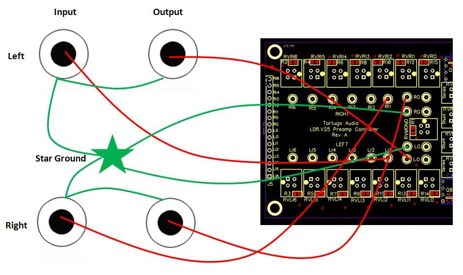 V25 preamp controller single-ended wiring diagram