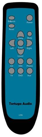 layout of Tortuga Audio remote